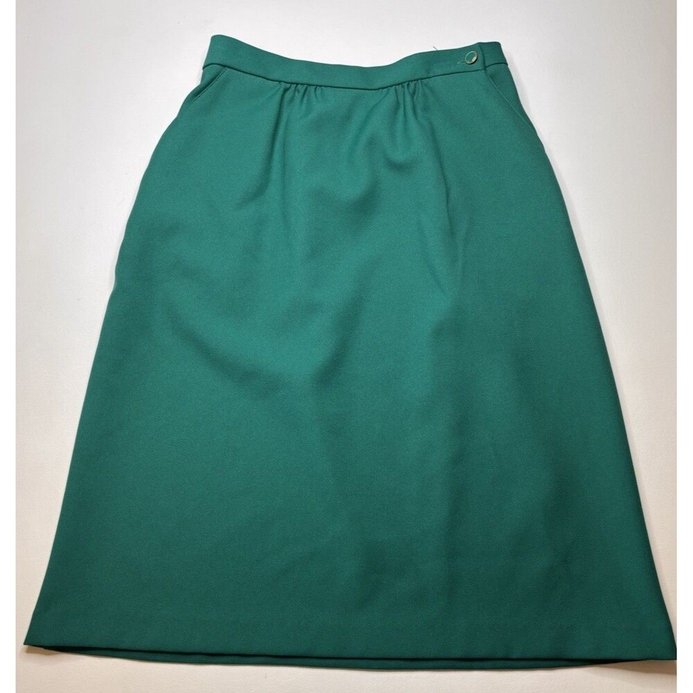 VTG Green High Waisted Pencil Skirt w/ Pockets By Cape Cod Match-Mates Size 14?